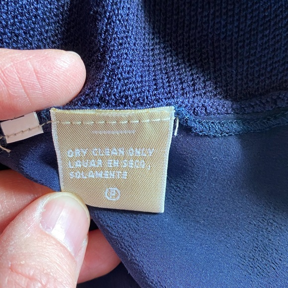 Asoie Navy Blue Mixed Material Sweater - Picture 6 of 11